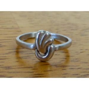 Vintage Sterling Swirl Knot Ring Size 7  Modernist